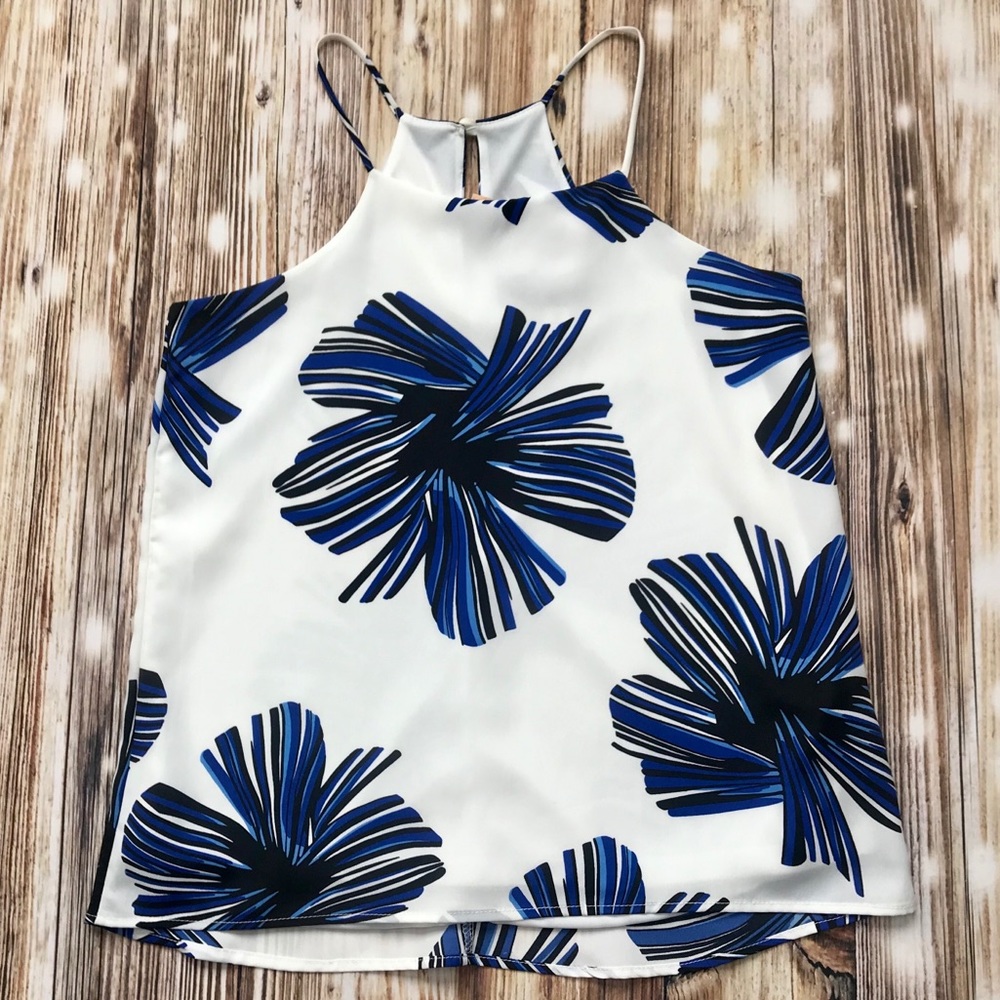 Francescas Blue Rain floral tank top NWT